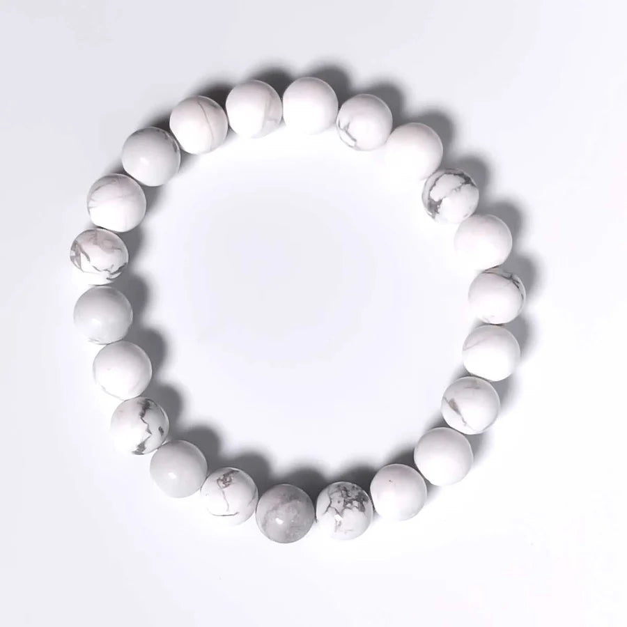 Bracelet en Howlite blanche