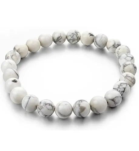Bracelet en Howlite blanche