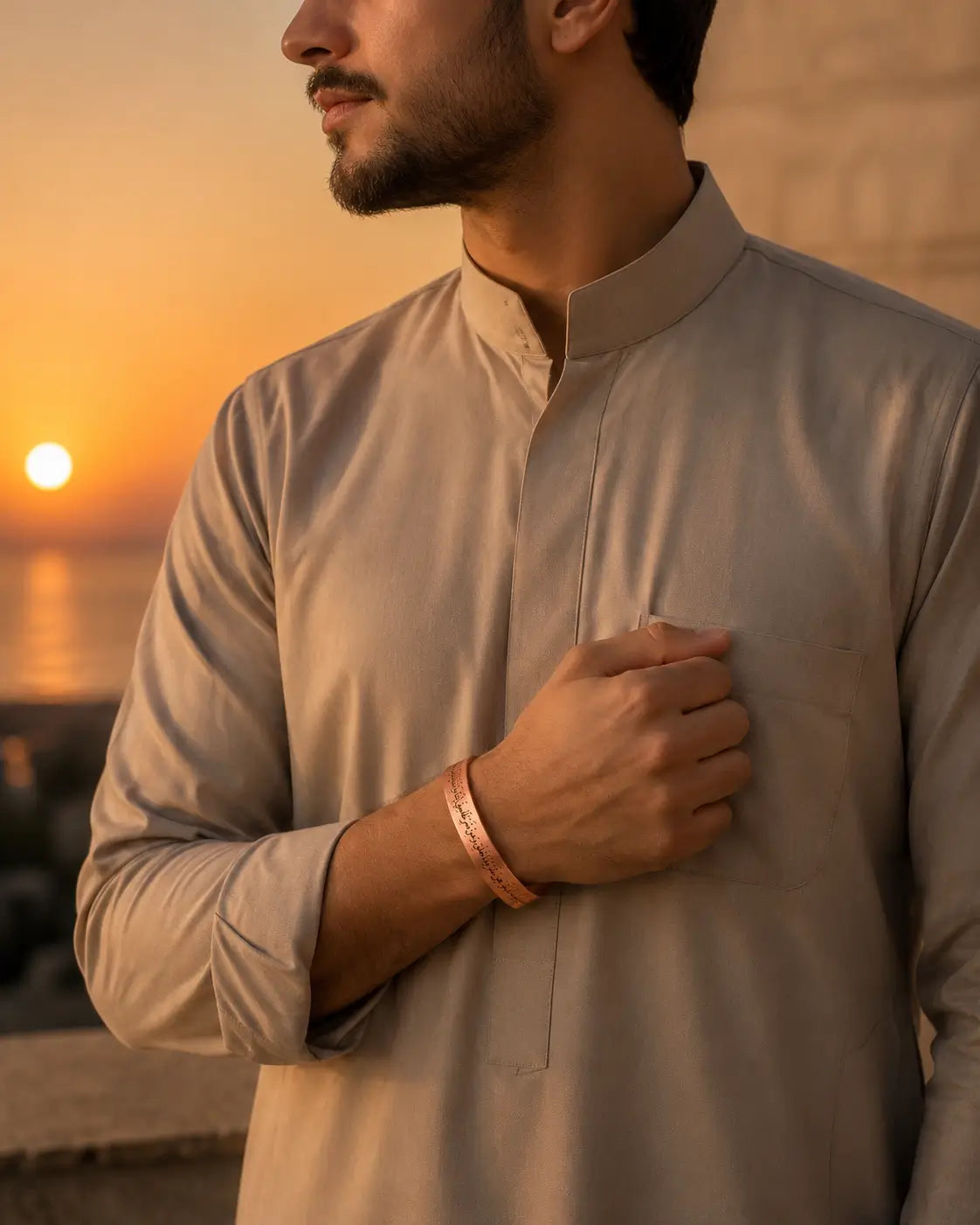 Bracelet Sourate Al-Falaq en Cuivre Rouge