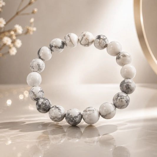 Bracelet en Howlite Blanche